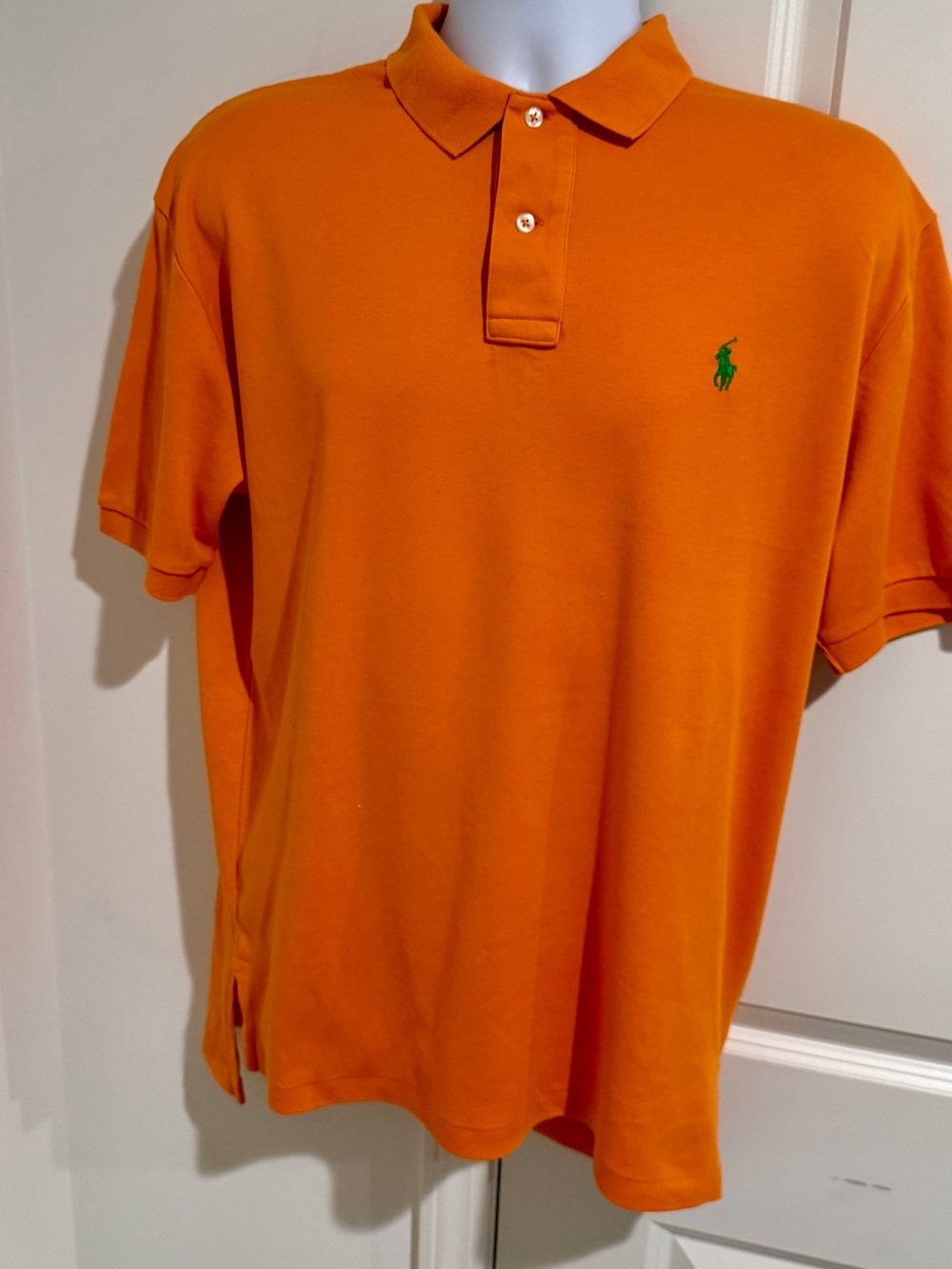 Polo by Ralph Lauren Orange Short-Sleeve Classic Polo with Green Logo